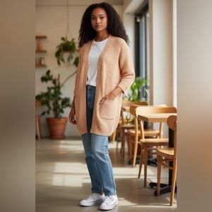 Vero Moda Cottage Cardigan Medium NWT Sepia Rose Soft Knit Feminine Style